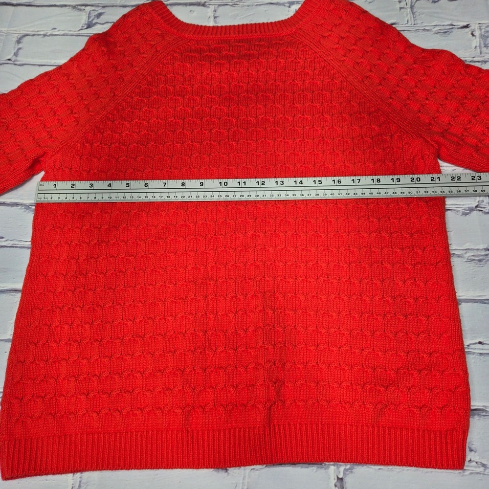 Old Navy Womens XL Red Textured Honeycomb Knit Raglan Sleeve Pullover Sweater - Picture 4 of 7
